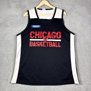 Athletico SGA Chicago Bulls Tank Top Men's Size‎ L Black White 100% Polyester
